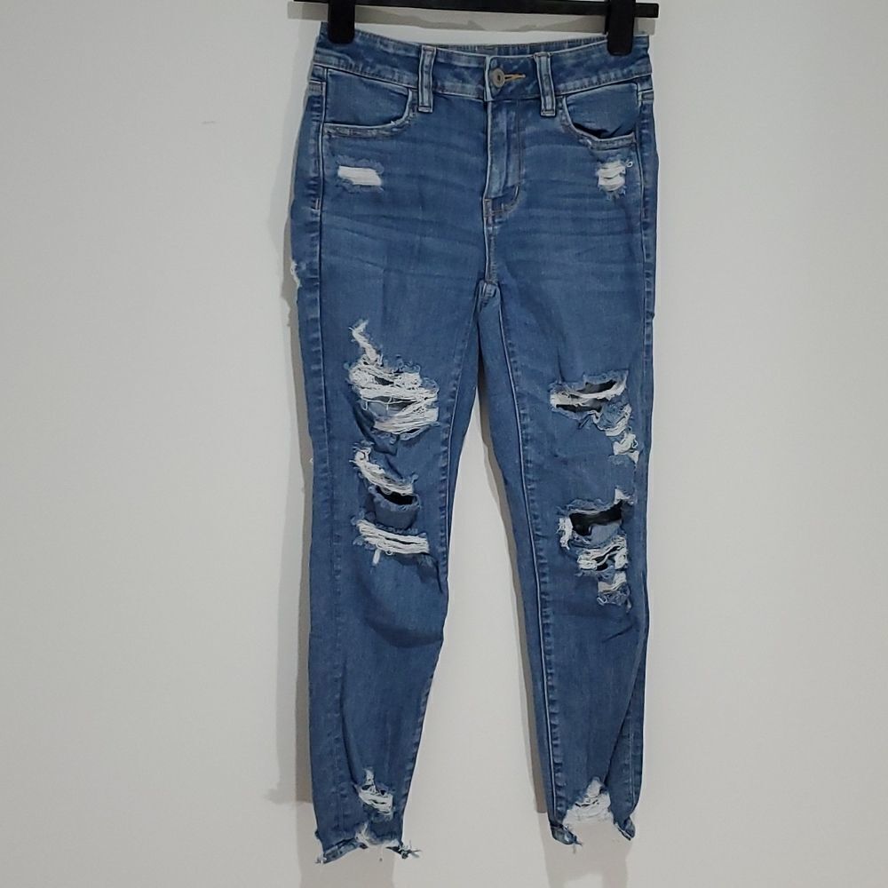 𝅺american Eagle 26x26 next level stretch size 0 high rise jeggings